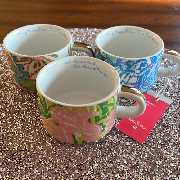 Lilly Pulitzer for Target Other - Lilly Pulitzer Stacking Floral Espresso Coffee Cups Mugs  NEW set of 3